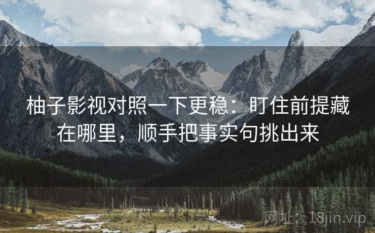 柚子影视对照一下更稳：盯住前提藏在哪里，顺手把事实句挑出来